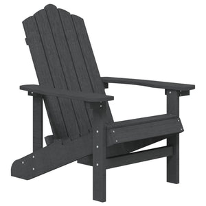 vidaXL Adirondack Garden Chair with Table HDPE Anthracite