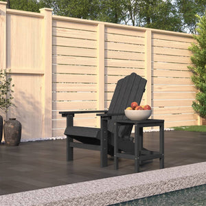 vidaXL Adirondack Garden Chair with Table HDPE Anthracite