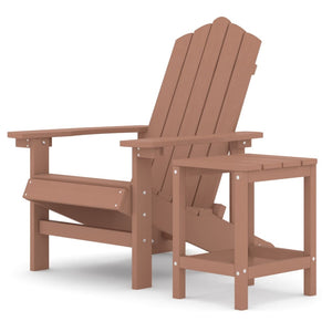 vidaXL Adirondack Garden Chair with Table HDPE Brown