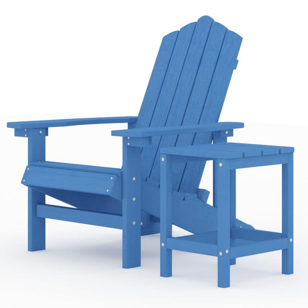 vidaXL Adirondack Garden Chair with Table HDPE Aquamarine