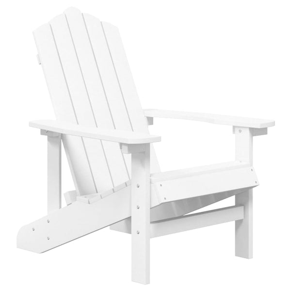 vidaXL Adirondack Garden Chairs with Table HDPE White