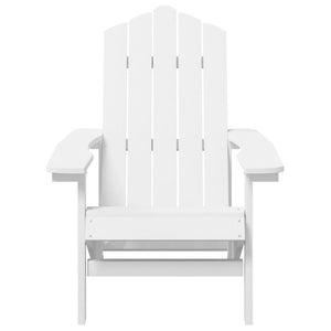 vidaXL Adirondack Garden Chairs with Table HDPE White