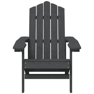 vidaXL Adirondack Garden Chairs with Table HDPE Anthracite