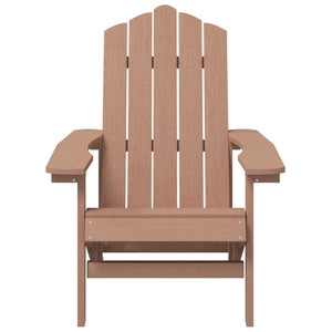 vidaXL Adirondack Garden Chairs with Table HDPE Brown