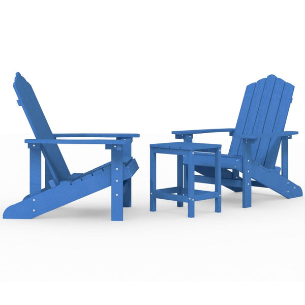 vidaXL Adirondack Garden Chairs with Table HDPE Aquamarine