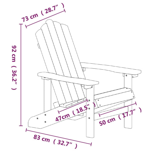 vidaXL Adirondack Garden Chairs with Table HDPE Aquamarine