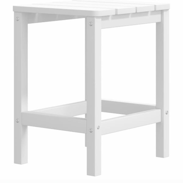 vidaXL Adirondack Garden Chair with Ottoman & Table HDPE White