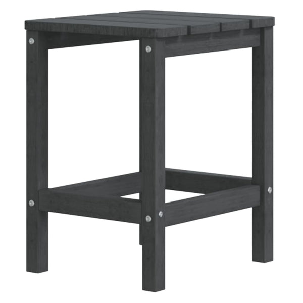 vidaXL Adirondack Garden Chair with Ottoman & Table HDPE Anthracite