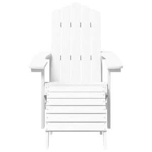 vidaXL Adirondack Garden Chairs with Ottoman & Table HDPE White