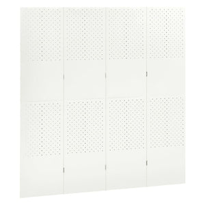 vidaXL 4-panel Room Divider 2 pcs White 160x180 cm Steel