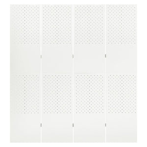 vidaXL 4-panel Room Divider 2 pcs White 160x180 cm Steel