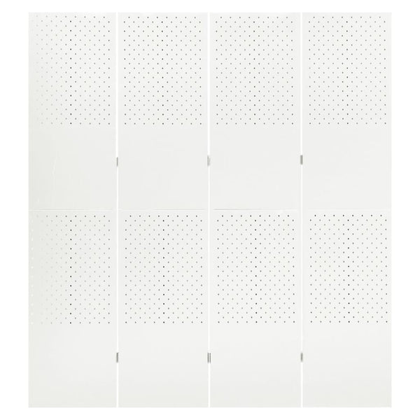 vidaXL 4-panel Room Divider 2 pcs White 160x180 cm Steel