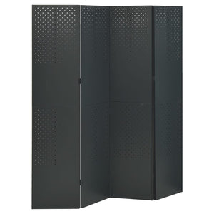 vidaXL 4-Panel Room Divider 2 pcs. Anthracite 160x180 cm Steel