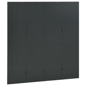 vidaXL 4-Panel Room Divider 2 pcs. Anthracite 160x180 cm Steel