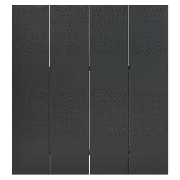 vidaXL 4-Panel Room Divider 2 pcs. Anthracite 160x180 cm Steel