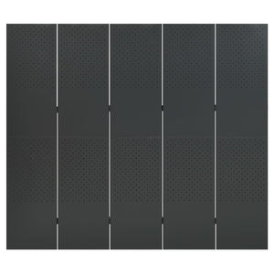 vidaXL 5-Panel Room Divider 2 pcs. Anthracite 200x180 cm Steel
