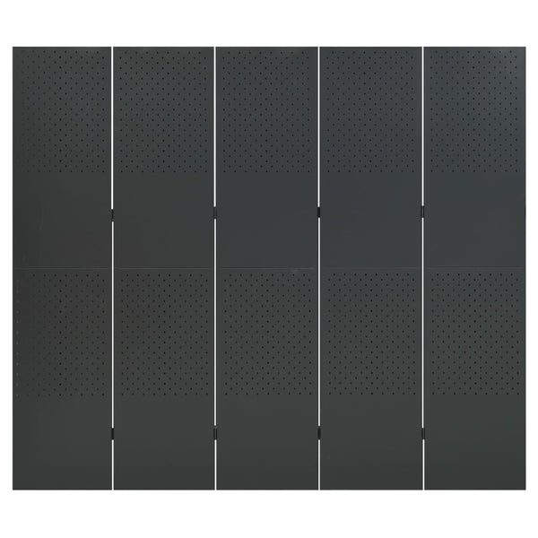 vidaXL 5-Panel Room Divider 2 pcs. Anthracite 200x180 cm Steel
