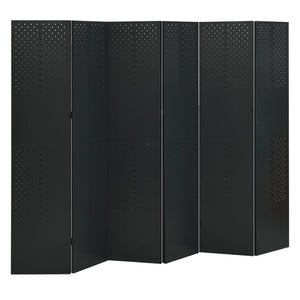 vidaXL 6-Panel Room Divider 2 pcs. Black 240x180 cm Steel