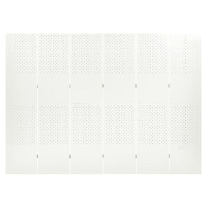 vidaXL 6-Panel Room Divider 2 pcs White 240x180 cm Steel
