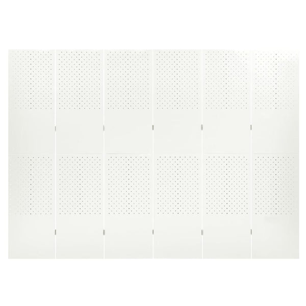 vidaXL 6-Panel Room Divider 2 pcs White 240x180 cm Steel
