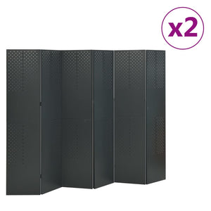 vidaXL 6-Panel Room Divider 2 pcs. Anthracite 240x180 cm Steel