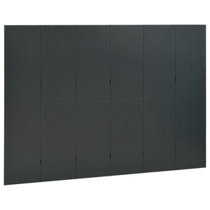 vidaXL 6-Panel Room Divider 2 pcs. Anthracite 240x180 cm Steel