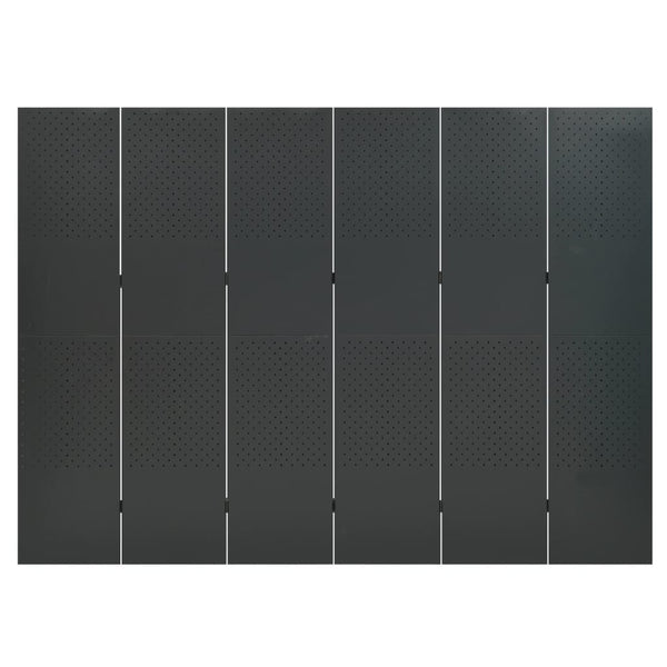 vidaXL 6-Panel Room Divider 2 pcs. Anthracite 240x180 cm Steel