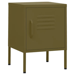 vidaXL Nightstands 2 pcs. Olive Green 35x35x51 cm Steel