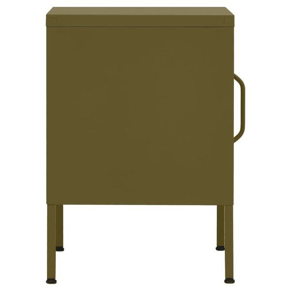 vidaXL Nightstands 2 pcs. Olive Green 35x35x51 cm Steel