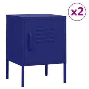 vidaXL Nightstands 2 pcs. Navy Blue 35x35x51 cm Steel