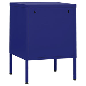 vidaXL Nightstands 2 pcs. Navy Blue 35x35x51 cm Steel