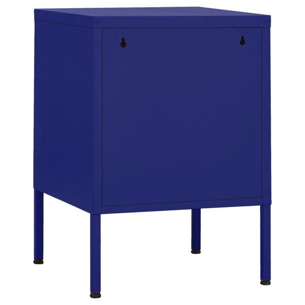 vidaXL Nightstands 2 pcs. Navy Blue 35x35x51 cm Steel