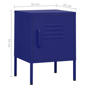 vidaXL Nightstands 2 pcs. Navy Blue 35x35x51 cm Steel
