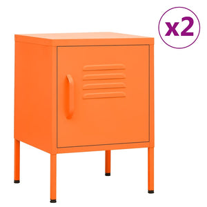 vidaXL Bedside Cabinets 2 pcs. Orange 35x35x51 cm Steel
