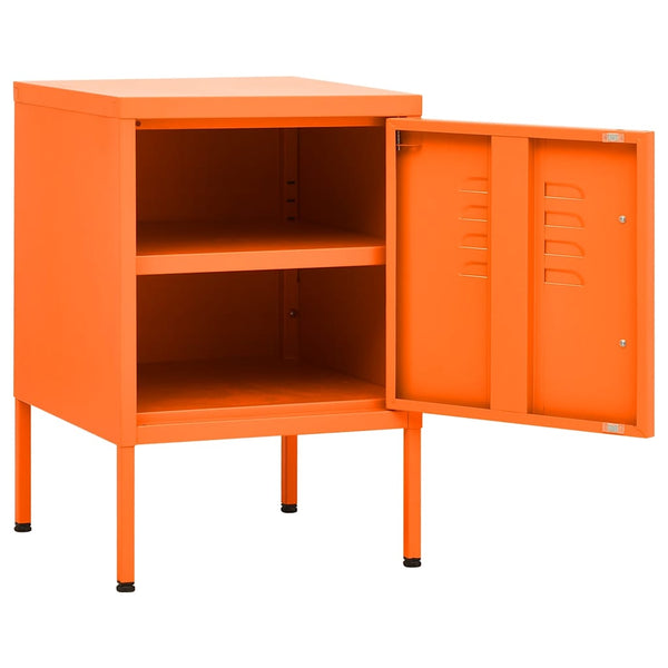 vidaXL Bedside Cabinets 2 pcs. Orange 35x35x51 cm Steel