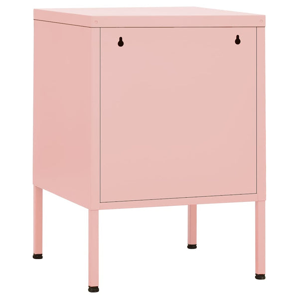 vidaXL Nightstands 2 pcs. Pink 35x35x51 cm Steel