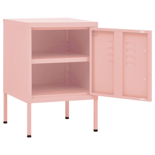 vidaXL Nightstands 2 pcs. Pink 35x35x51 cm Steel