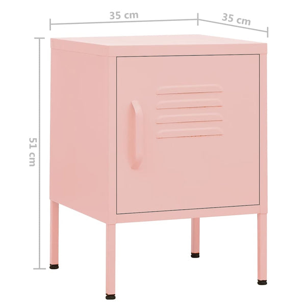 vidaXL Nightstands 2 pcs. Pink 35x35x51 cm Steel