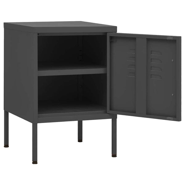 vidaXL Nightstands 2 pcs. Anthracite 35x35x51 cm Steel