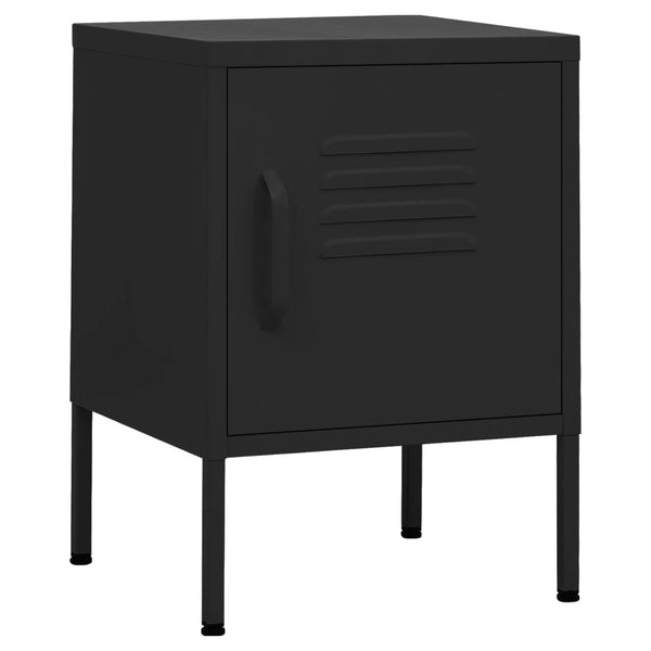 vidaXL Nightstands 2 pcs. Black 35x35x51 cm Steel