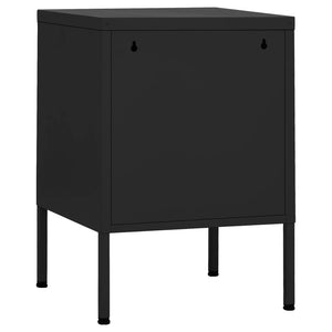 vidaXL Nightstands 2 pcs. Black 35x35x51 cm Steel