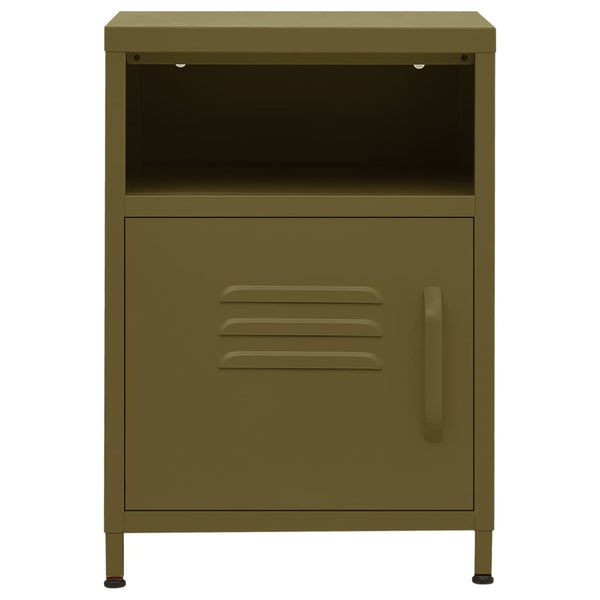 vidaXL Nightstands 2 pcs. Olive Green 35x35x51 cm Steel