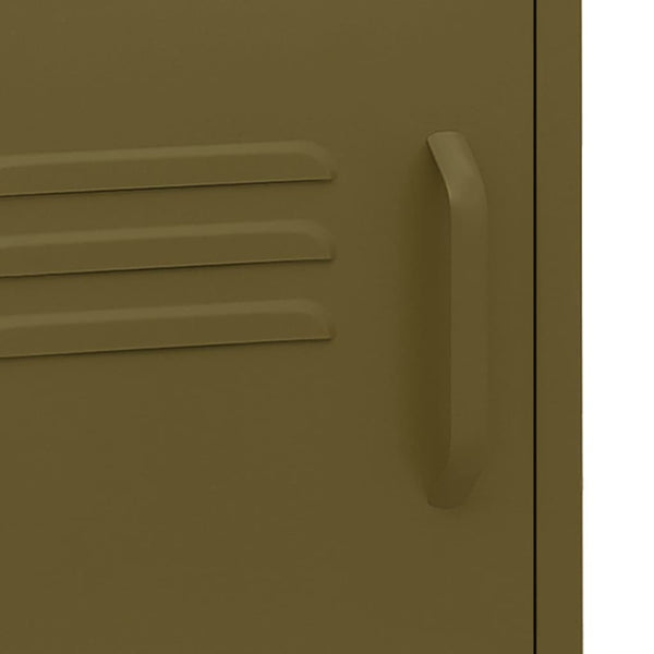 vidaXL Nightstands 2 pcs. Olive Green 35x35x51 cm Steel