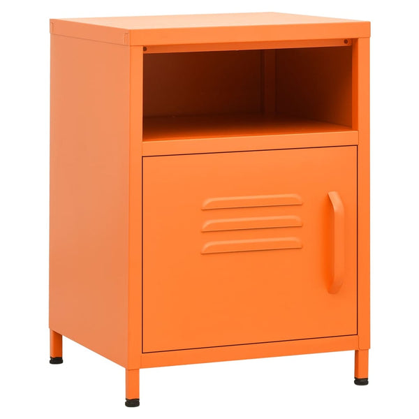 vidaXL Bedside Cabinets 2 pcs. Orange 35x35x51 cm Steel