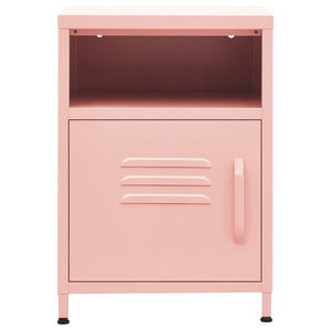 vidaXL Nightstands 2 pcs. Pink 35x35x51 cm Steel