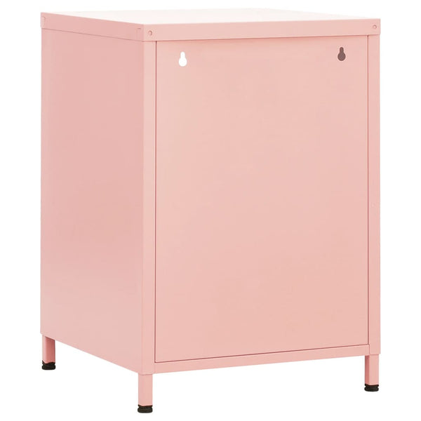 vidaXL Nightstands 2 pcs. Pink 35x35x51 cm Steel