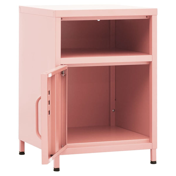 vidaXL Nightstands 2 pcs. Pink 35x35x51 cm Steel