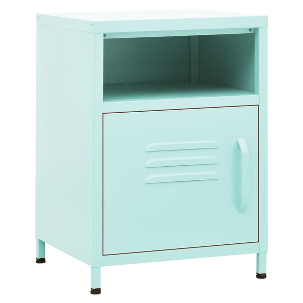 vidaXL Nightstands 2 pcs Mint Green 35x35x51 cm Steel