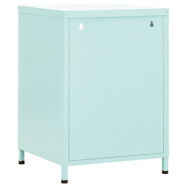 vidaXL Nightstands 2 pcs Mint Green 35x35x51 cm Steel