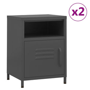 vidaXL Nightstands 2 pcs. Anthracite 35x35x51 cm Steel
